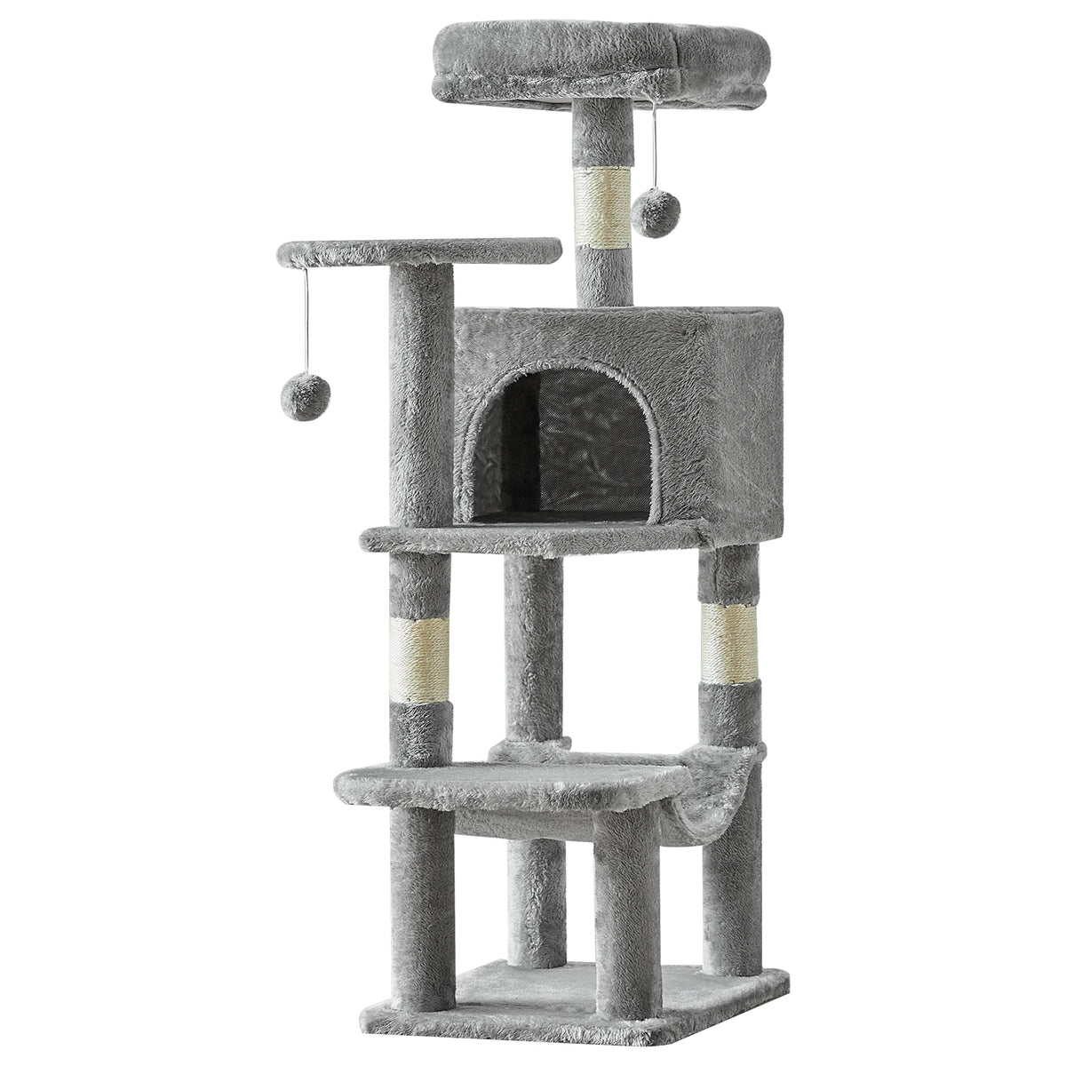JHK Multi-Level Cat Tree With Scratching Posts And Cozy House