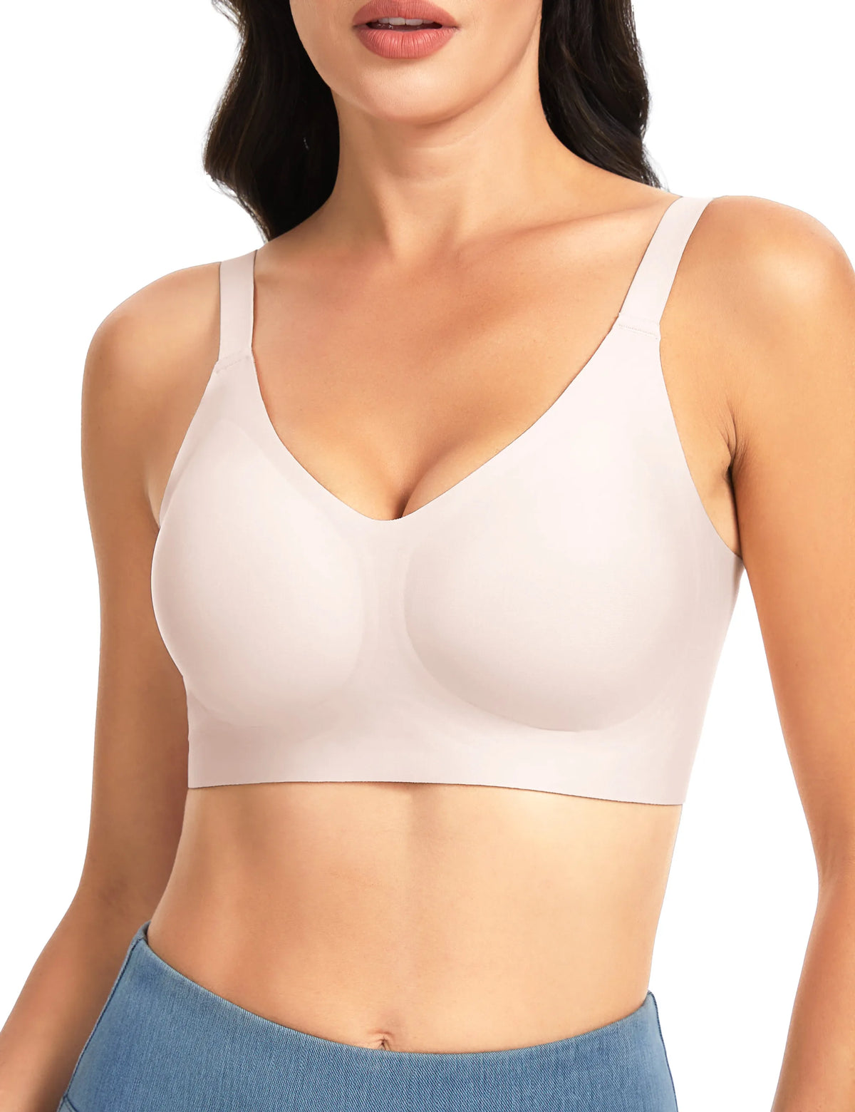 THE GYM PEOPLE Women’s Wireless Seamless Bras Full Coverage Comfortable Bralette Invisible Everyday Tshirt Bra Padded