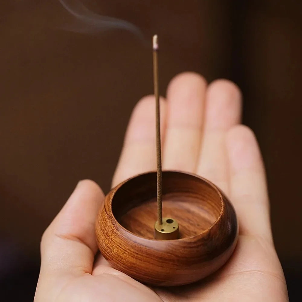 Wooden Incense Burner Holder with Ash Catcher for Meditation