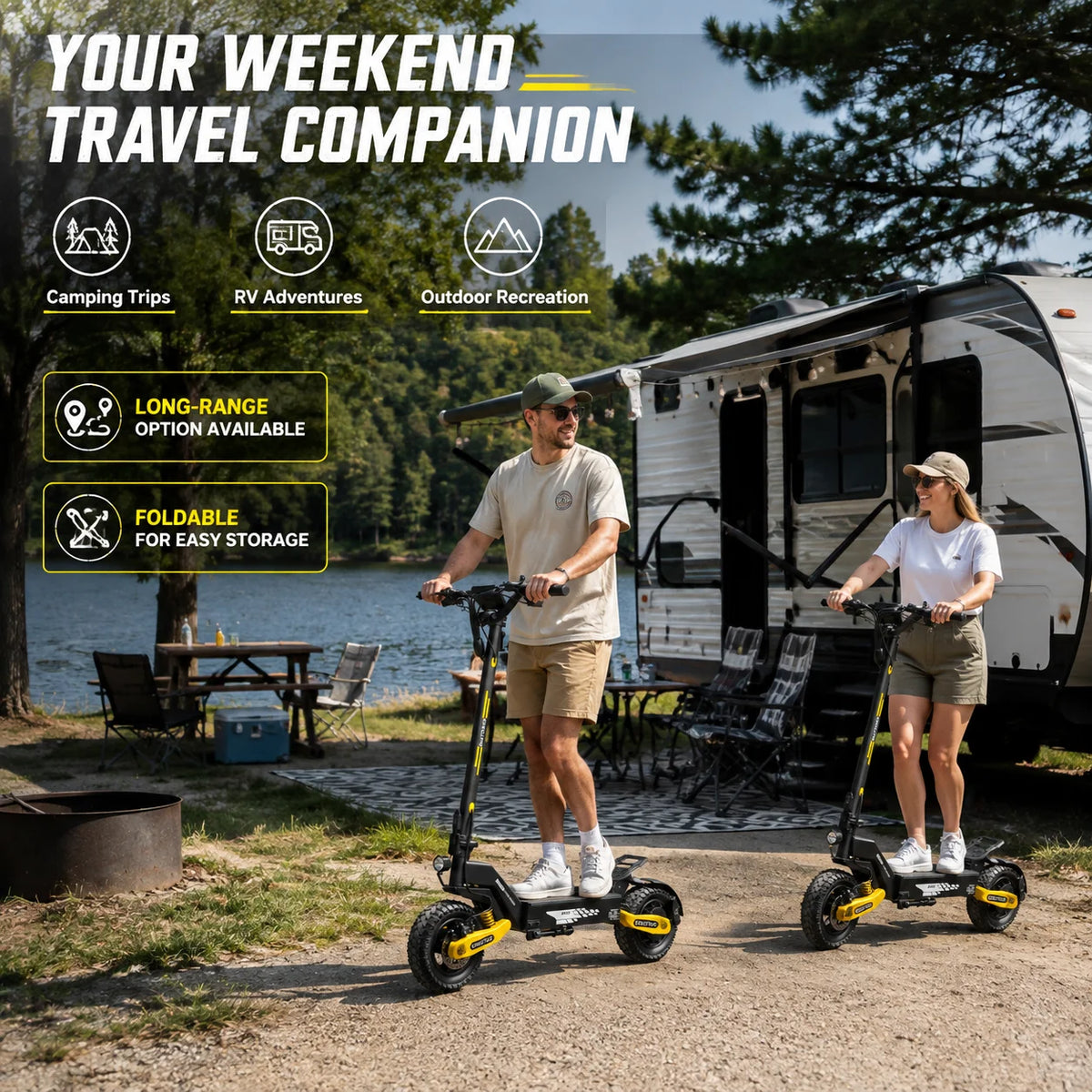 EOEOTWO 1200W Off Road Electric Scooter 48V 30MPH Foldable E-Scooter