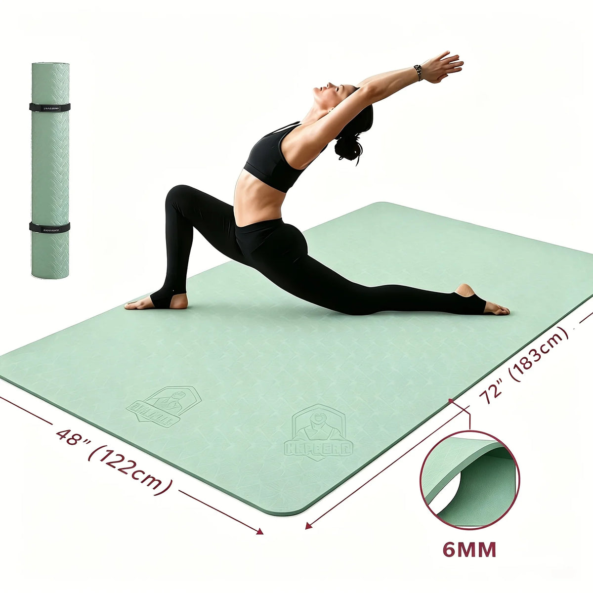 Hapbear TPE Extra Large Non Slip Yoga Mat With Bag