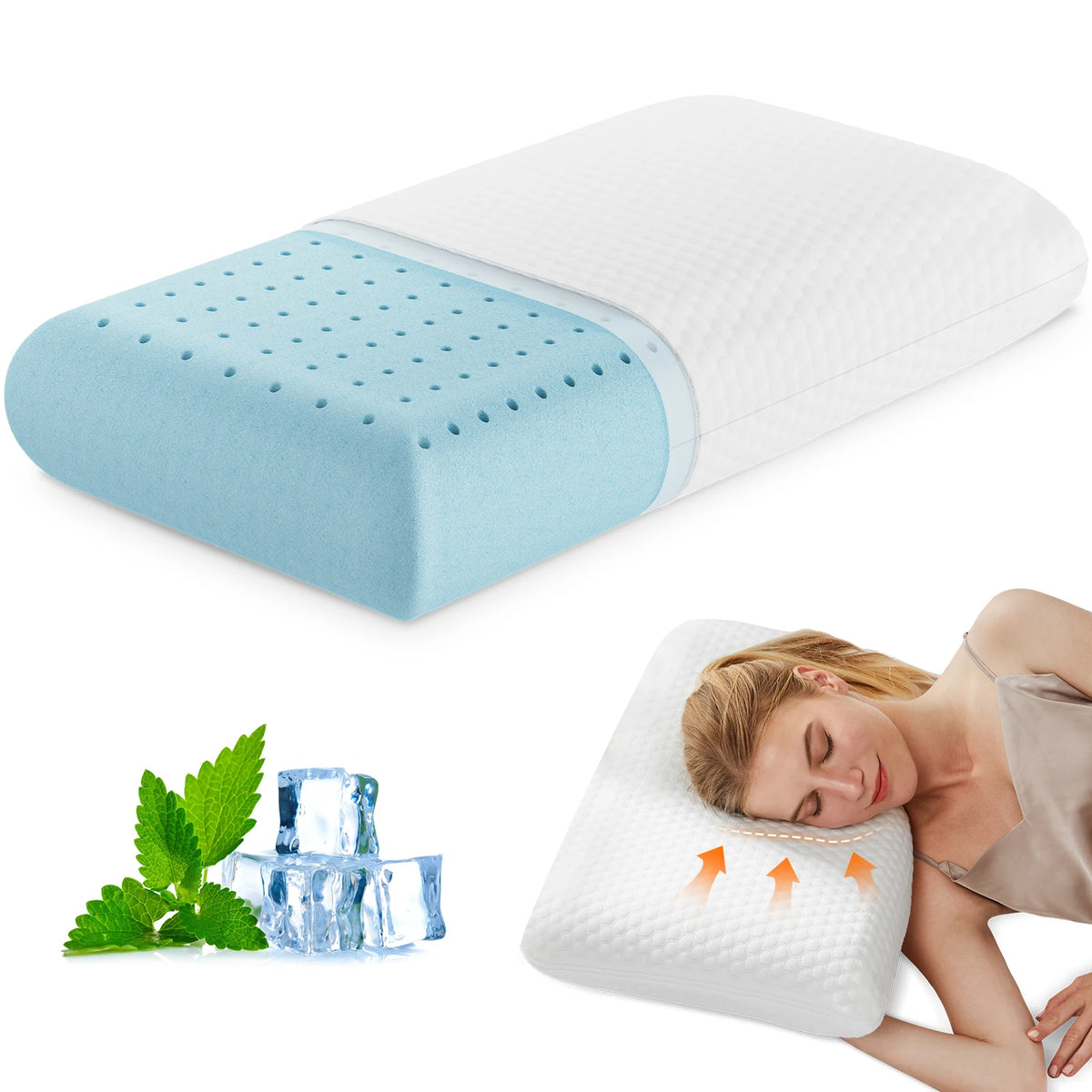 MCQ Memory Foam Neck Pillow For Travel And Bed Comfort