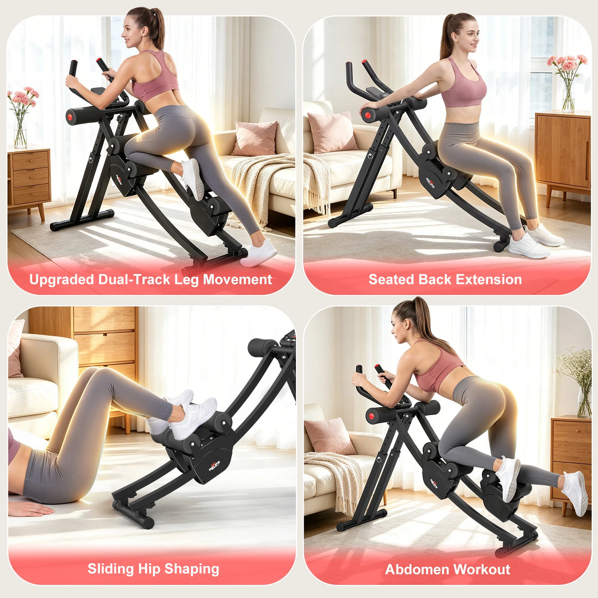 Relife Sports Dual Track Ab Machine With Adjustable Resistance