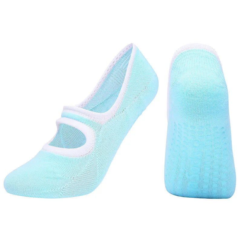 Women Breathable Yoga Socks Anti-Slip Cotton Blend Pilates Dance Training