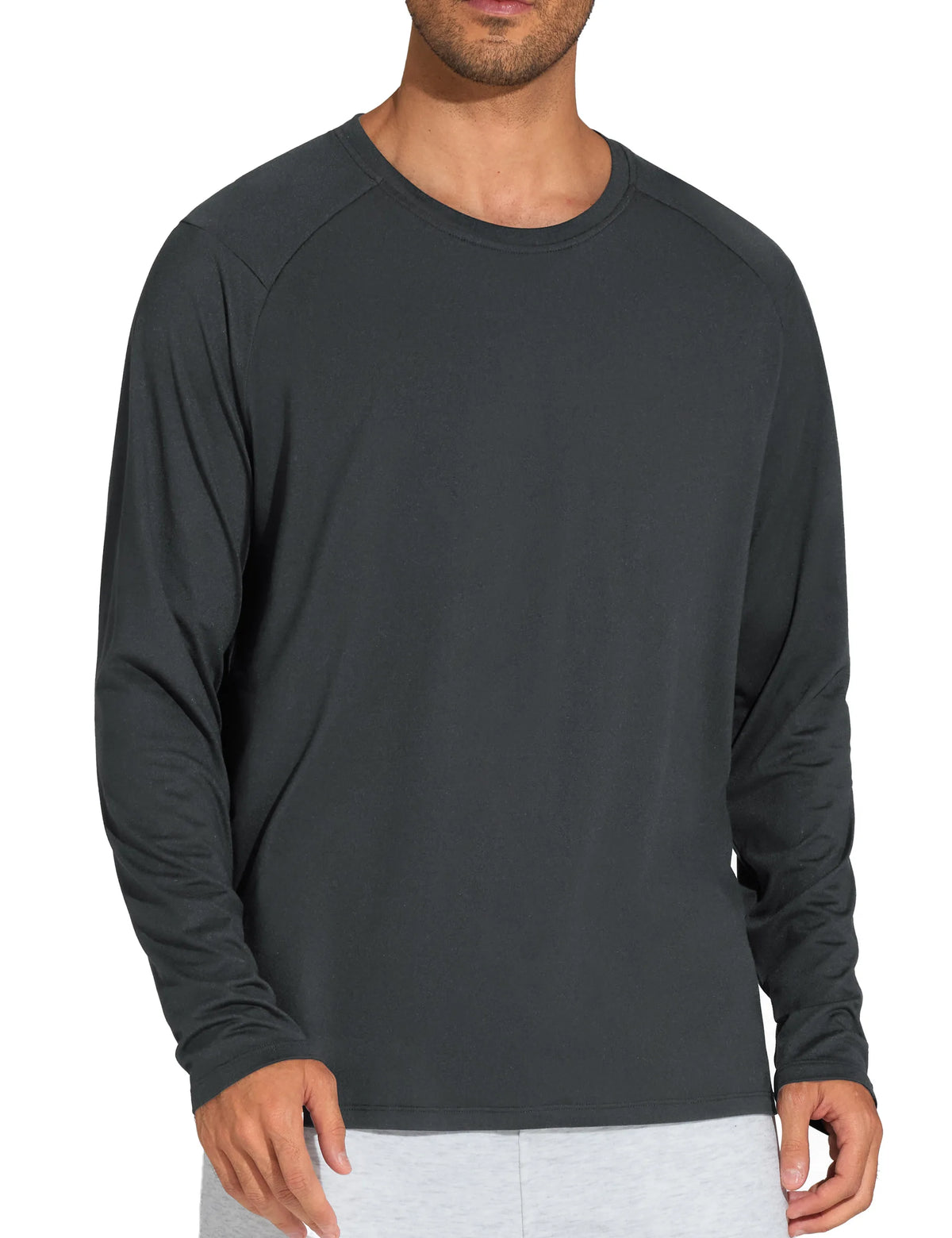 THE GYM PEOPLE Men's Long Sleeve Soft Workout Shirts UPF 50+ Fall Lightweight Athletic Pullover Tops for Hiking Running