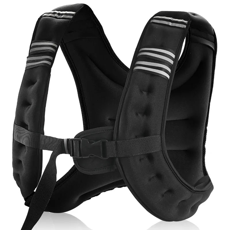 Weight Vest With Reflective Stripes And Storage Pockets For Fitness