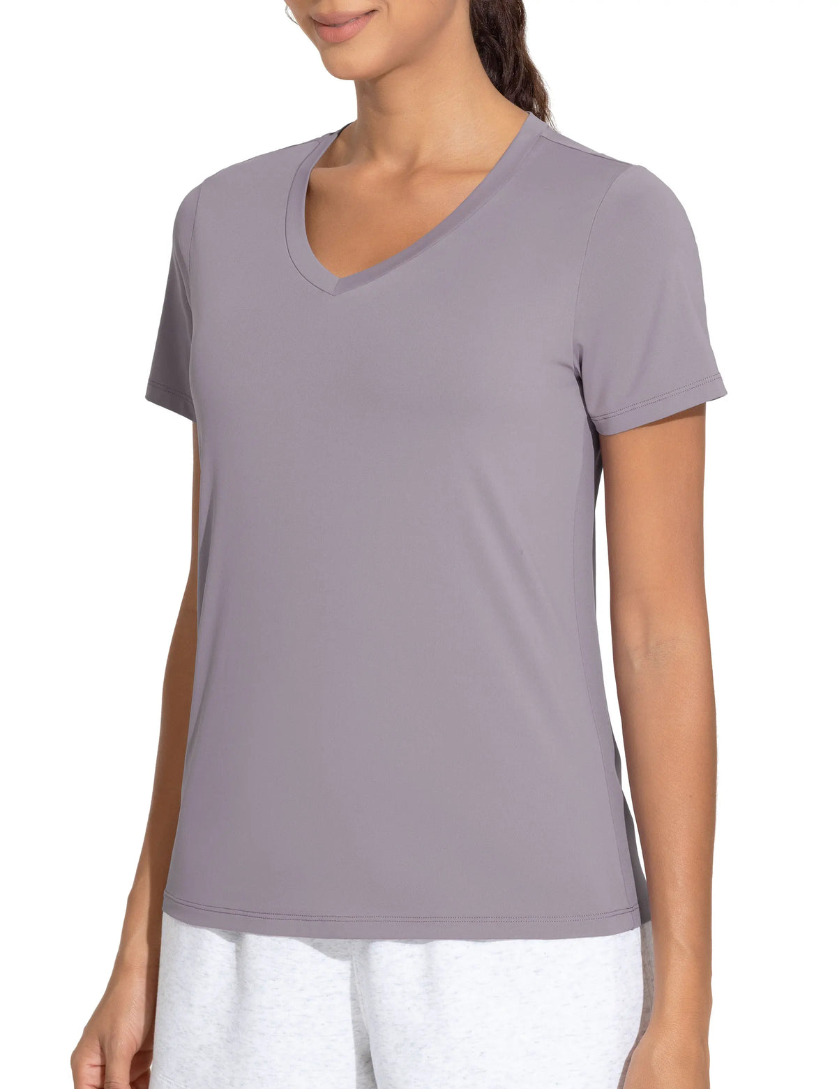 THE GYM PEOPLE Women's Breathable Workout Shirts V-Neck Short sleeve Stretchy Basic Athletic Tops | for yoga, running and casual