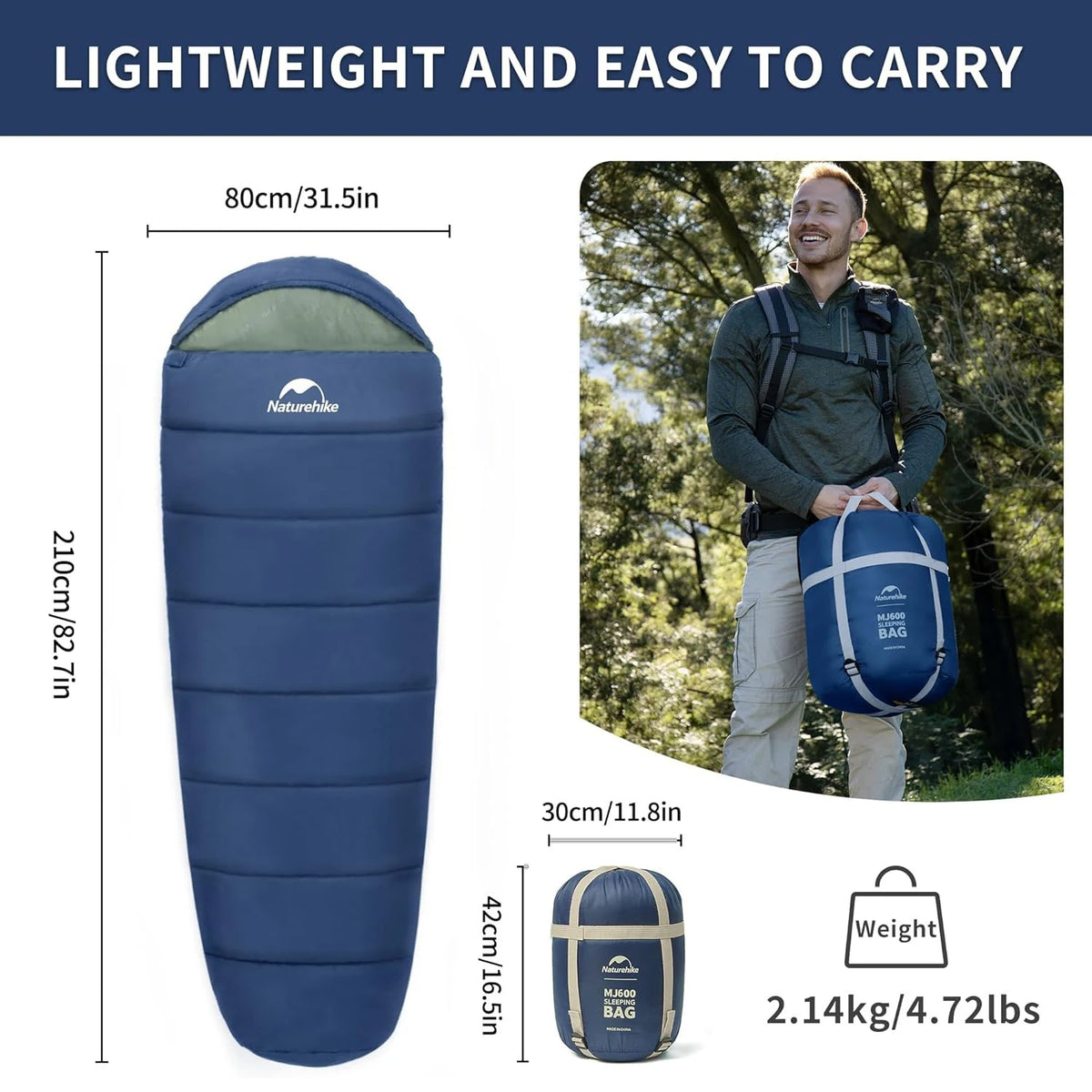 Naturehike Warm Mummy Sleeping Bag For Winter Outdoor Camping