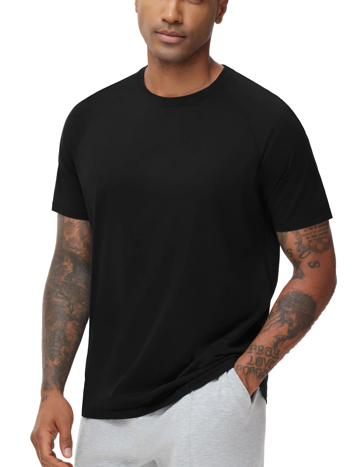 THE GYM PEOPLE Men's Workout T-Shirts Short Sleeve Breathable UPF 50+ Outdoor Athletic Running Tee Tops