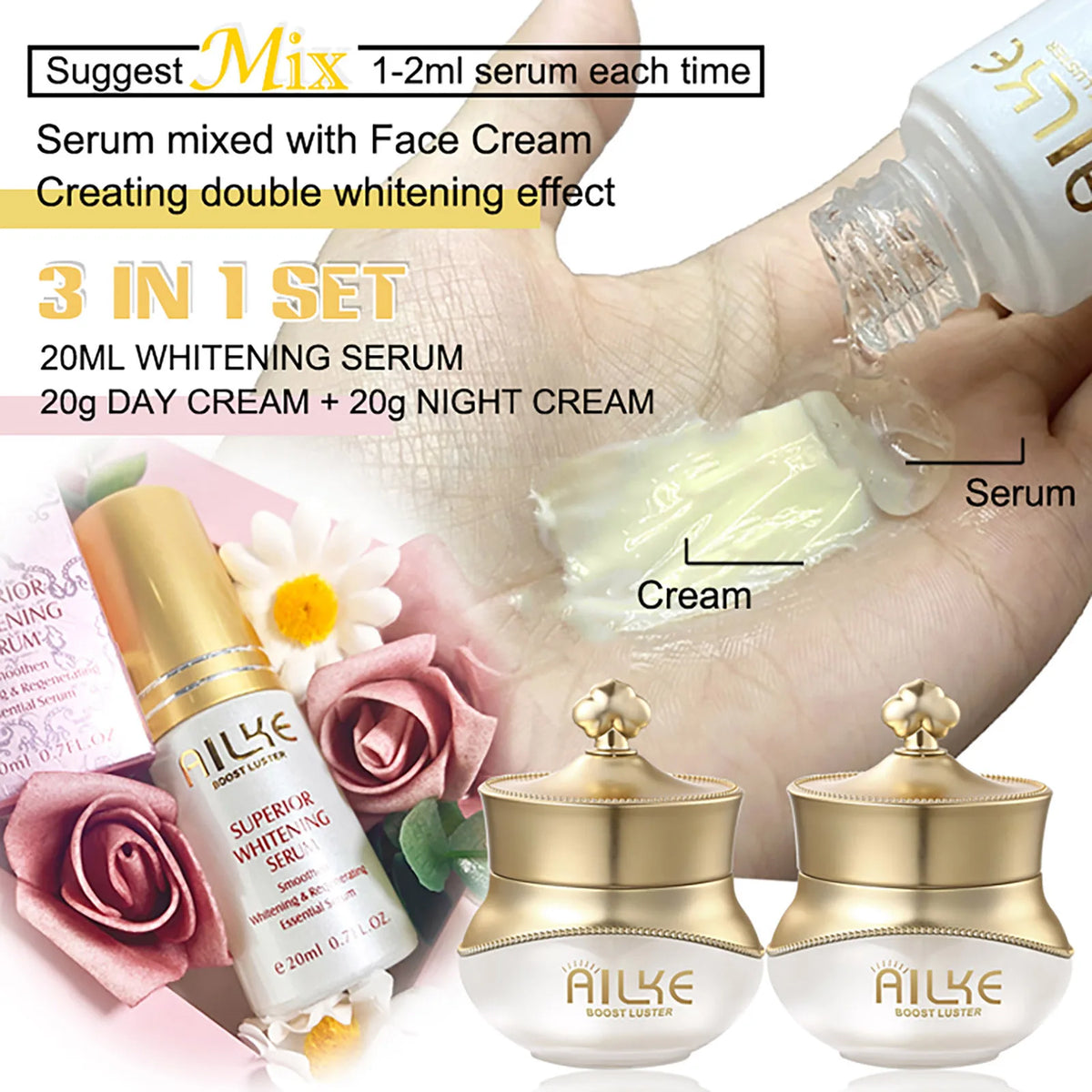 KylieFit Whitening Anti Wrinkle Facial Cream And Serum Set