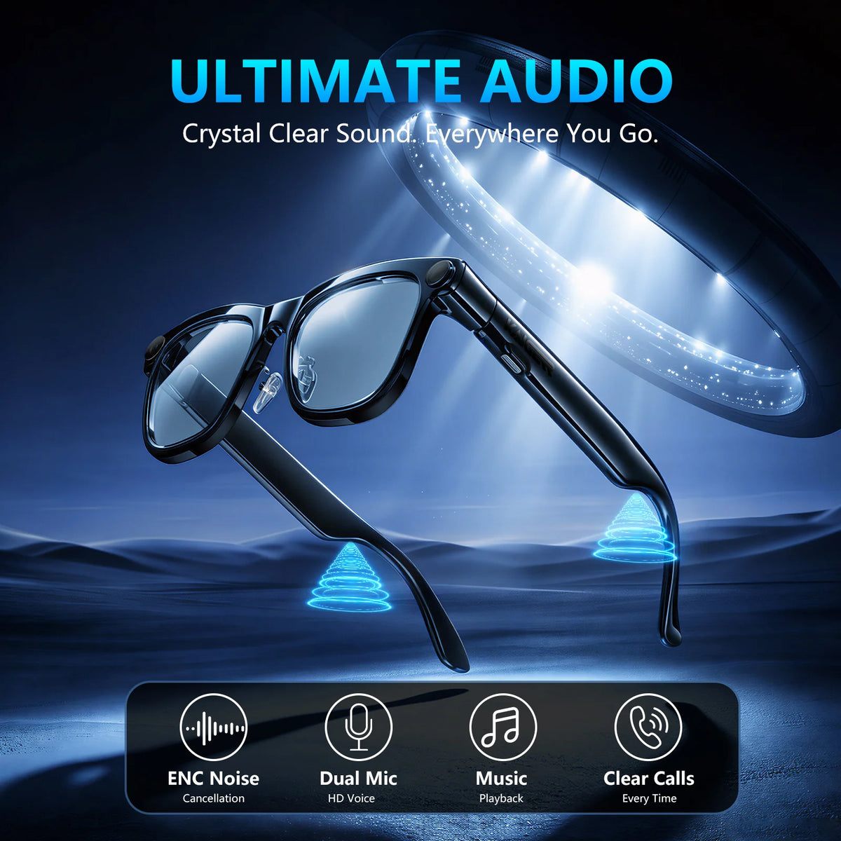 KAIGERR Smart Glasses With Camera Bluetooth And AI Translation