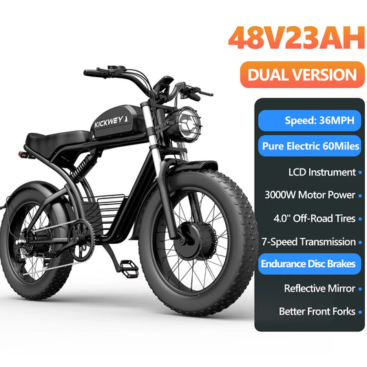 Kickwey K7 Pro Powerful Electric Fat Tire Mountain Bike
