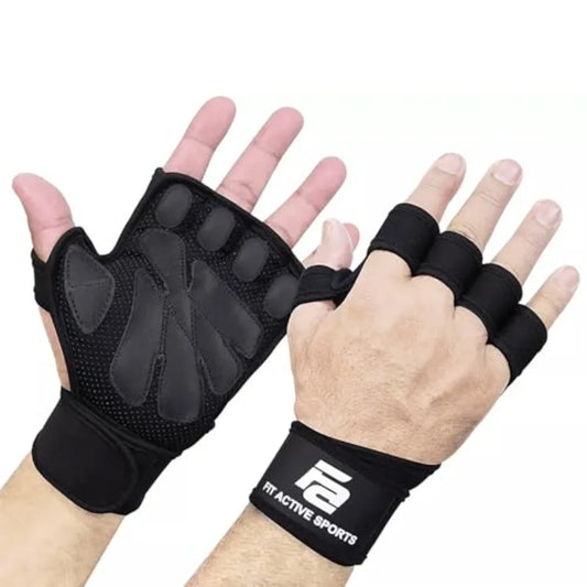 Ventilated Weight Lifting Gloves With Built-in Wrist Wraps For Gym