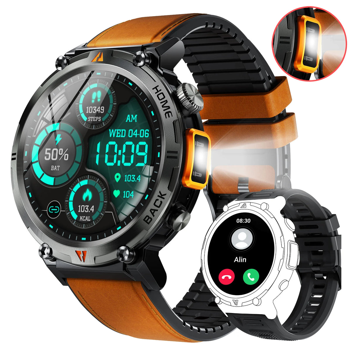 EIGIIS KE3 Bluetooth Smartwatch With Heart Rate And Health Monitor