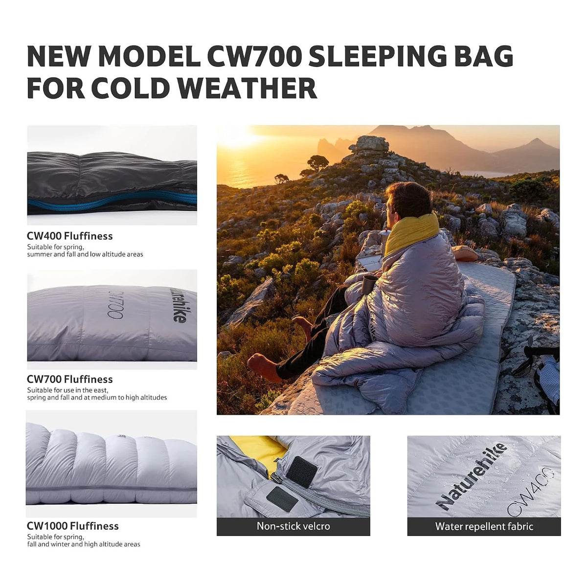 Naturehike Four Season Ultralight Duck Down Sleeping Bag For Camping